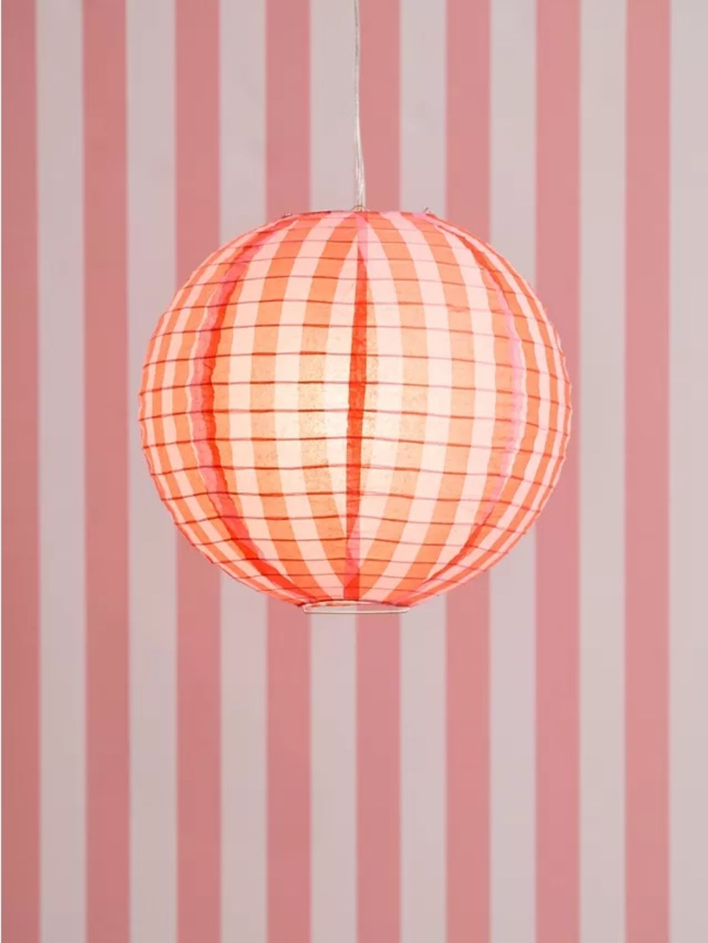 Urban Outfitters Pink Striped Paper Lampshade